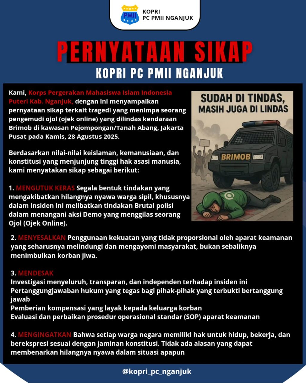 PERNYATAAN SIKAP PC PMII NGANJUK