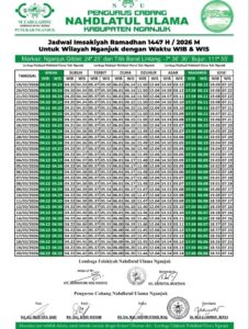 JADWAL IMSAKIYAH PCNU Nganjuk